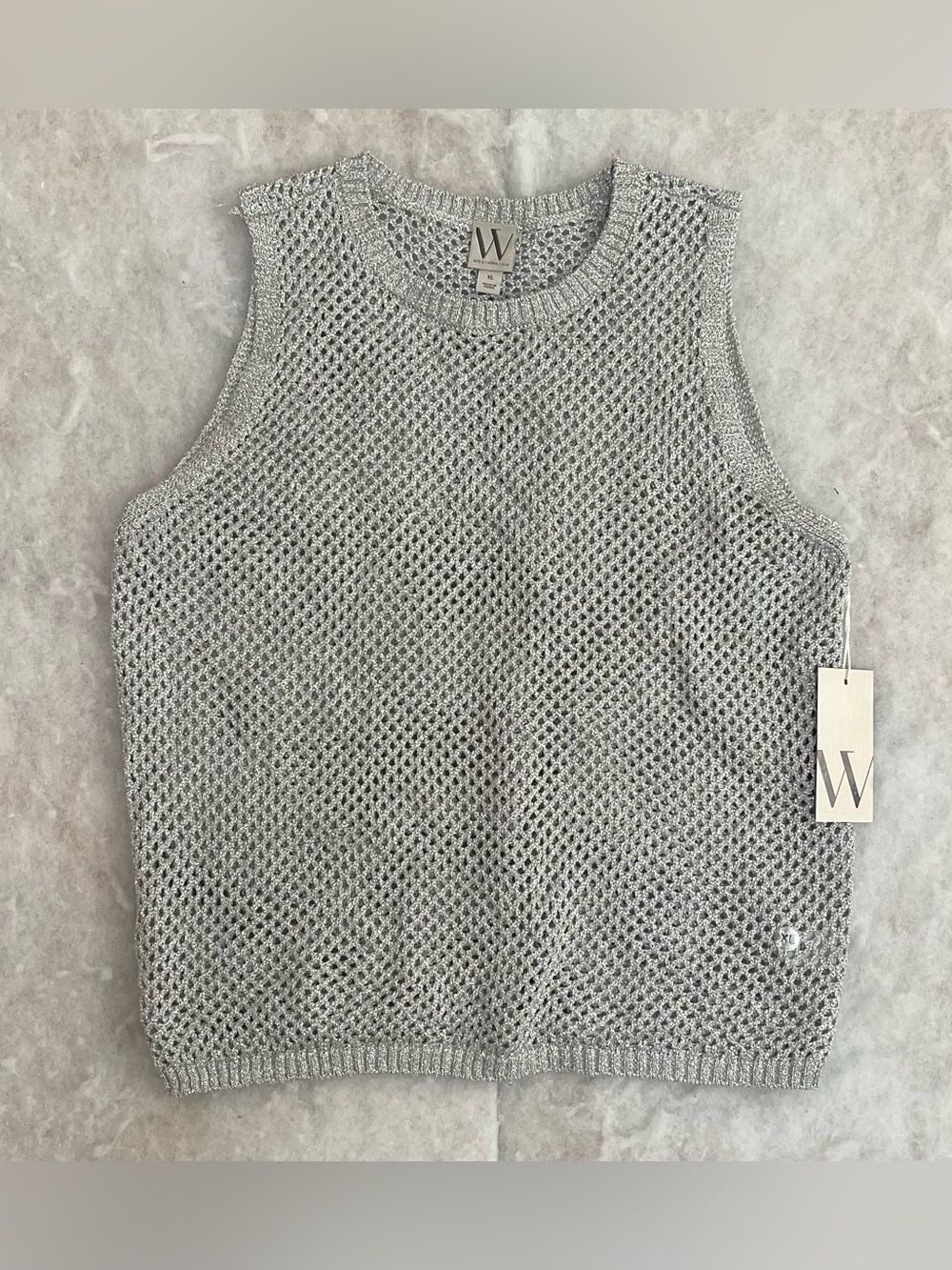 Worthington Silver Open-Weave Knit Tank(SKU778) - Picture 1 of 4